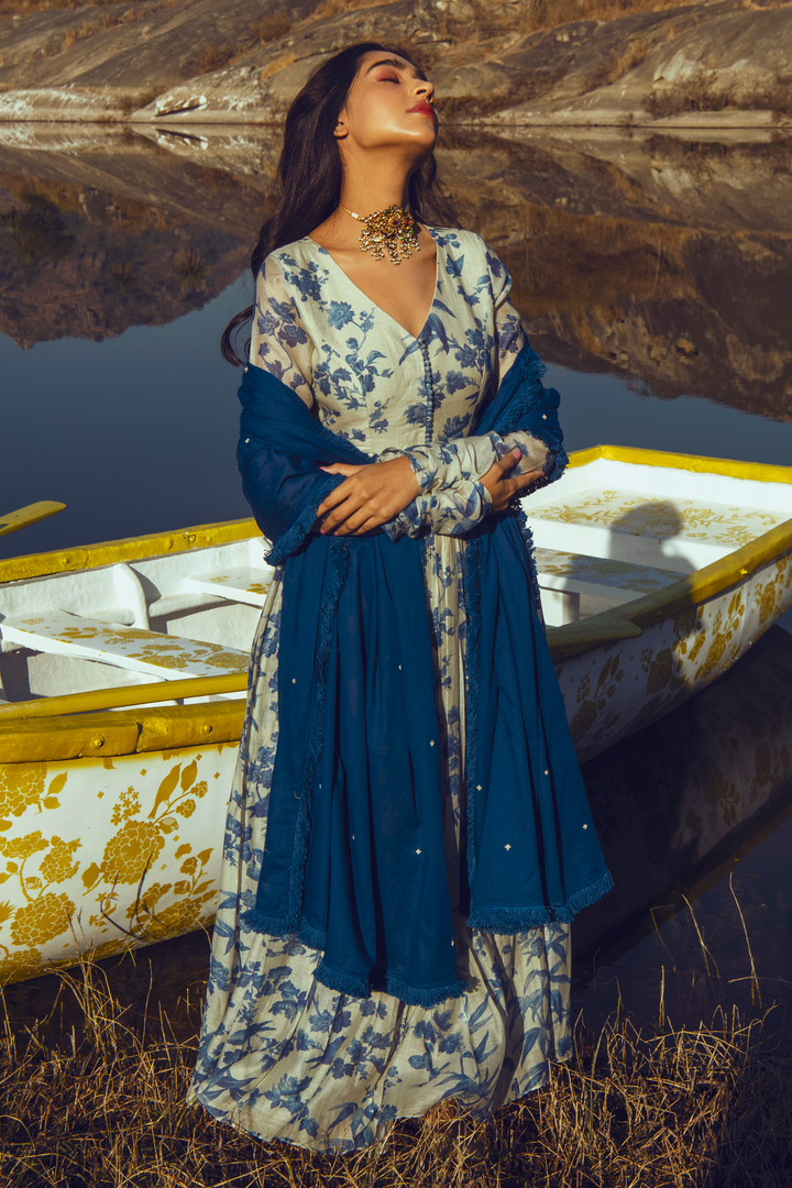 LISA ANARKALI SET – BLUE