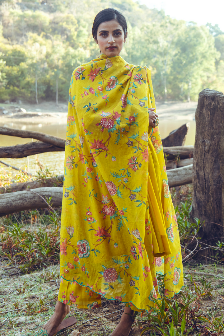 LIVA ANARKALI SET – YELLOW