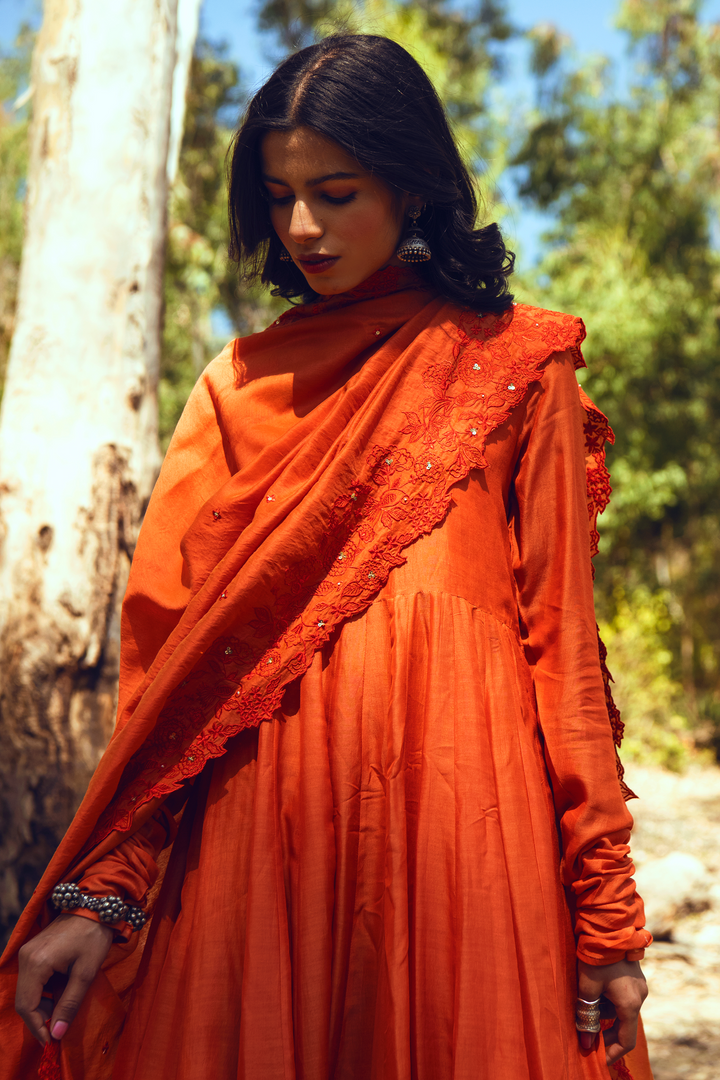 VELMA ANARKALI SET – ORANGE