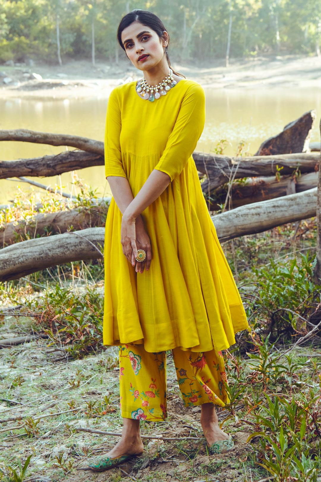 LIVA ANARKALI SET – YELLOW