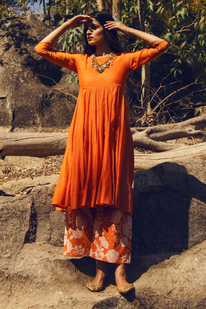 LIVA ANARKALI SET – RUST